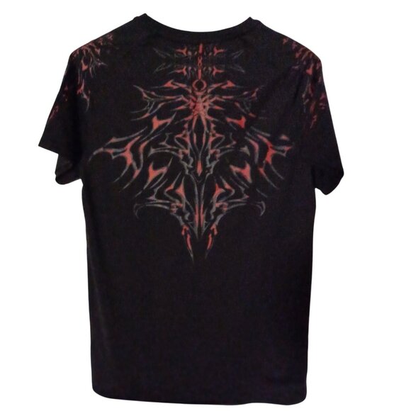 Black & Red Tribal Graphic Short-Sleeve Compression T-Shirt For Men Size M - Picture 2 of 4